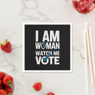 Guardanapo De Papel Eu Sou Mulher Observe Me Votar Vintage