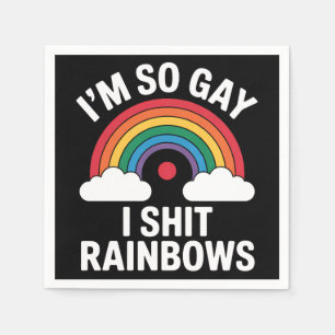 Guardanapo De Papel Eu sou tão Gay Rainbows Engraçado LGBTQ Pride Ally