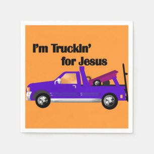 Guardanapo De Papel Eu sou Truckin para Jesus (o caminhão de reboque)
