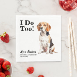 Guardanapo De Papel Eu Também Beagle Cachorro Foto Casamento