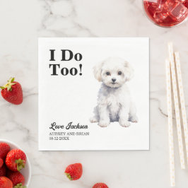 Guardanapo De Papel Eu Também Bichon Frise Cachorro Foto Casamento