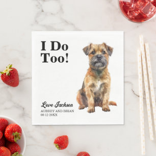 Guardanapo De Papel Eu Também Border Terrier Cão Foto Casamento