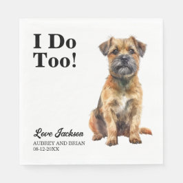 Guardanapo De Papel Eu Também Border Terrier Cão Foto Casamento
