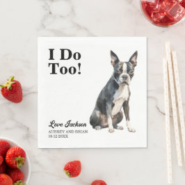 Guardanapo De Papel Eu Também Boston Terrier Pet Casamento