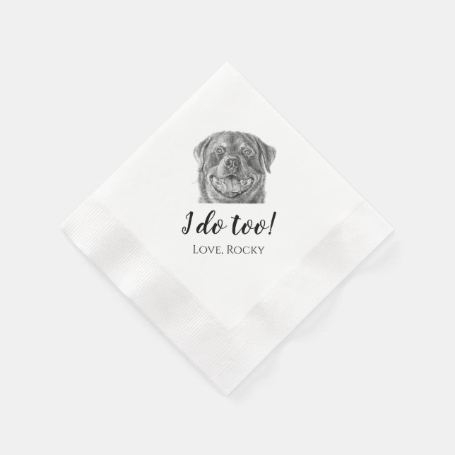 Guardanapo De Papel Eu Também. Cachorro Festa de casamento Napkins Rot (Canto)