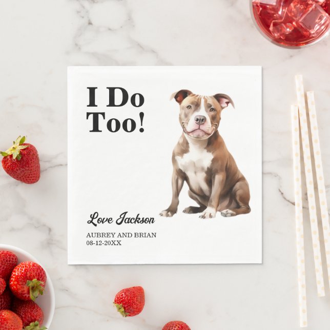 Guardanapo De Papel Eu também! Cachorro Pitbull casamento pet (Insitu)