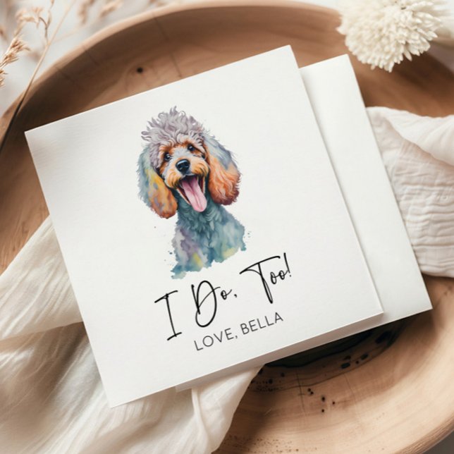 Guardanapo De Papel Eu Também! Cachorro Poodle Pet Casamento (Criador carregado)