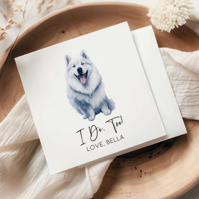 Guardanapo De Papel Eu Também! Cachorro Samoyed Casamento Pet (Criador carregado)