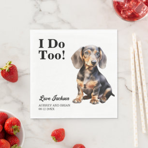 Guardanapo De Papel Eu Também. Casamento com animais de estimação do c