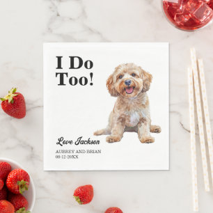 Guardanapo De Papel Eu Também. Casamento de Animais de Companhia Cocka