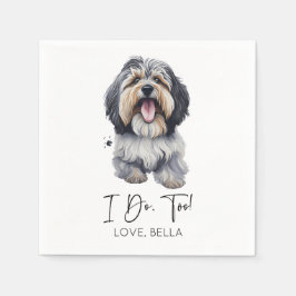 Guardanapo De Papel Eu Também! Casamento de Cachorro Havanês