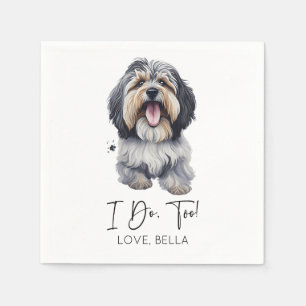 Guardanapo De Papel Eu Também! Casamento de Cachorro Havanês