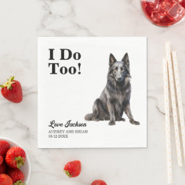 Guardanapo De Papel Eu Também Casamento de Cachorro Pastor Belga