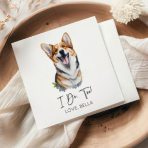 Guardanapo De Papel Eu Também! Casamento de Cachorro Pet Pembroke Wels