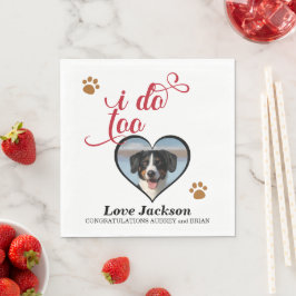 Guardanapo De Papel Eu Também. Casamento Napkin com a Foto dos Cães