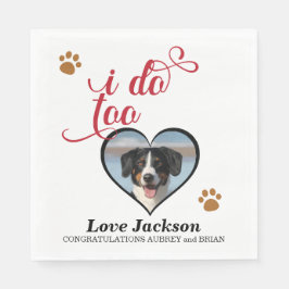 Guardanapo De Papel Eu Também. Casamento Napkin com a Foto dos Cães