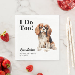 Guardanapo De Papel Eu Também. Cavalier King Charles Spaniel Wedding