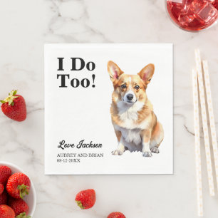 Guardanapo De Papel Eu Também! Corgi Cachorro Pet Casamento