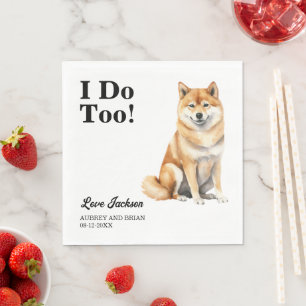 Guardanapo De Papel Eu Também. Shiba inu Porte de casamento