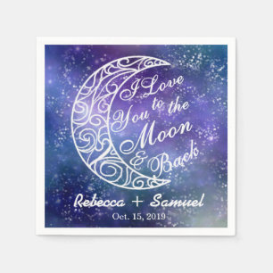 Guardanapo De Papel "Eu te amo ao casamento feito sob encomenda da lua