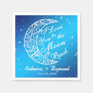 Guardanapo De Papel "Eu te amo ao casamento feito sob encomenda da lua