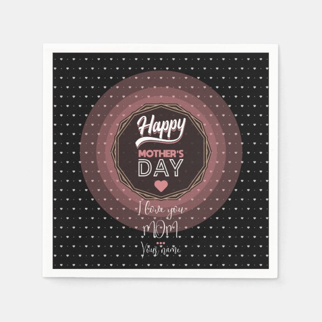 Guardanapo De Papel Eu te amo mãe (Frente)