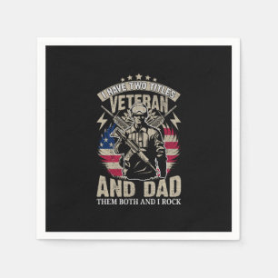 Guardanapo De Papel eu tenho dois títulos veterano e pai e eu os rolo