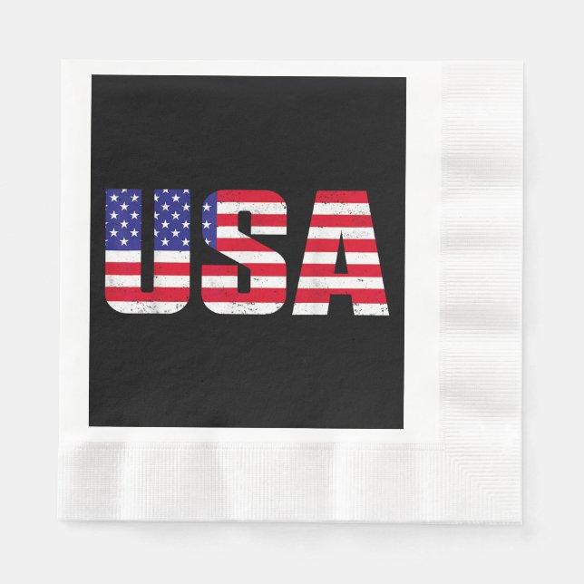 Guardanapo De Papel EUA Bandeira Patriótica Americana Para Homens Meni (Frente)