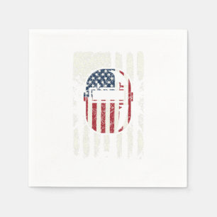 Guardanapo De Papel EUA Flag Patriotic American Welder Helmet