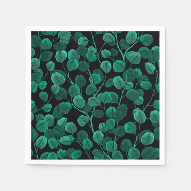 Guardanapo De Papel Eucalipto a preto (Frente)