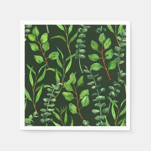 Guardanapo De Papel Eucalipto em verde escuro (Frente)