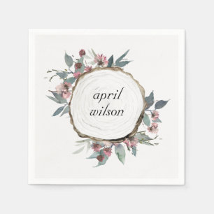 GUARDANAPO DE PAPEL EUCALIPTO FLORAL FLORAL DE PINCO SELVAGEM RUSTIÇA