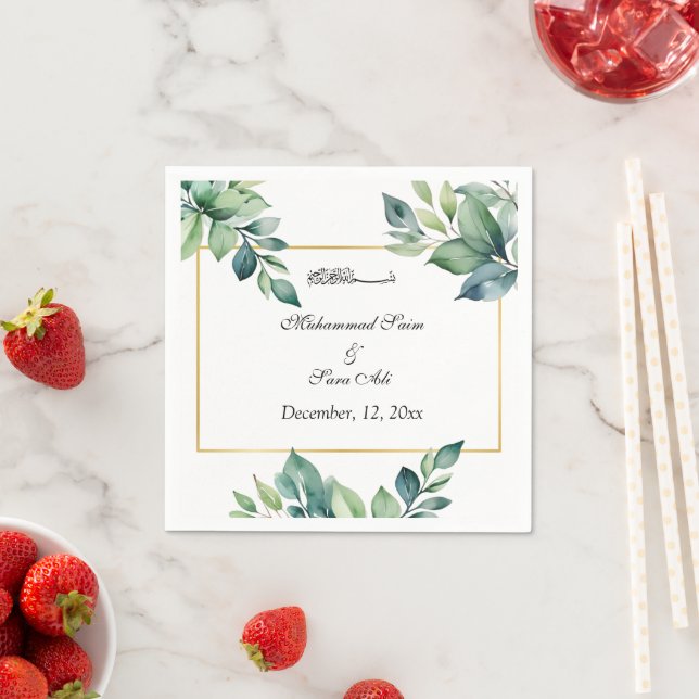 Guardanapo De Papel Eucalipto Moderno Deixa Convite Para Casamento Muç (Insitu)