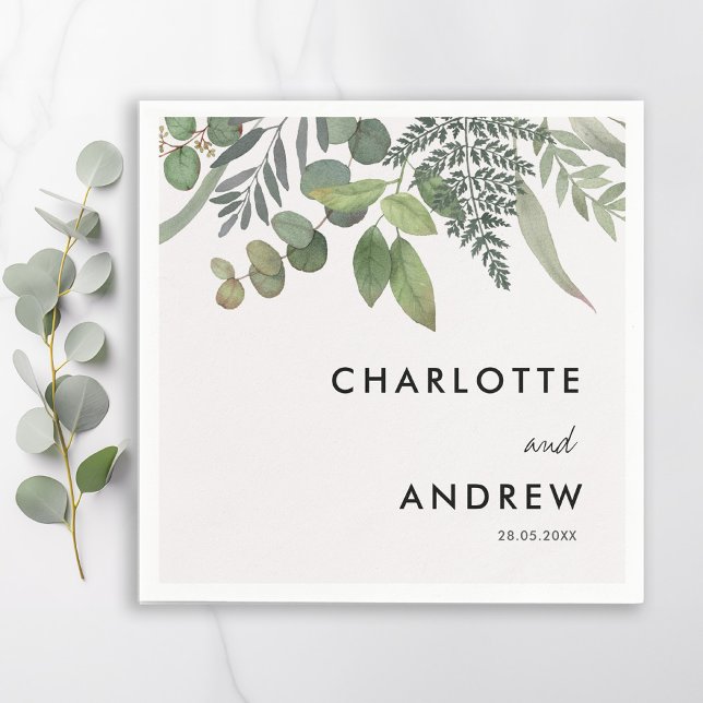 Guardanapo De Papel Eucalipto simples e elegante (Criador carregado)