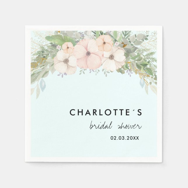 Guardanapo De Papel Eucalipto simples, elegante, flores (Frente)