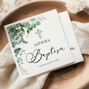 Guardanapo De Papel Eucalipto Verde Deixa Batismo Botânico