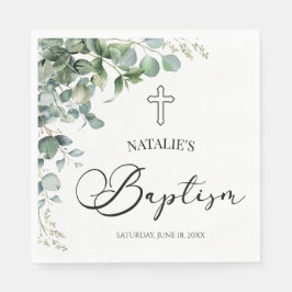 Guardanapo De Papel Eucalipto Verde Deixa Batismo Botânico