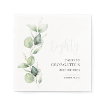 Eucalyptus 80 Birthday — Papel de Aquarela