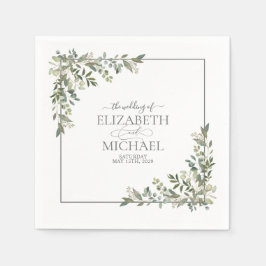 Guardanapo De Papel Eucalyptus Botanical Sage Green Wedkins