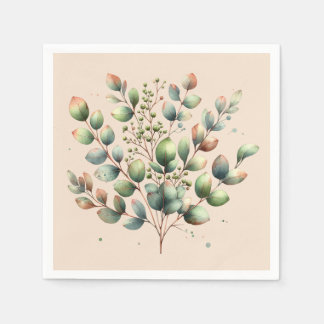 Guardanapo De Papel Eucalyptus botânico creme