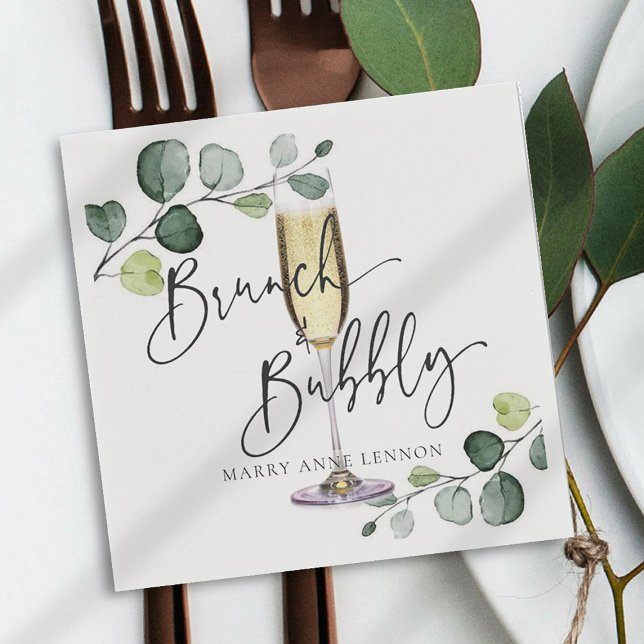 Guardanapo De Papel Eucalyptus Brunch e Bubble Napkins (Criador carregado)