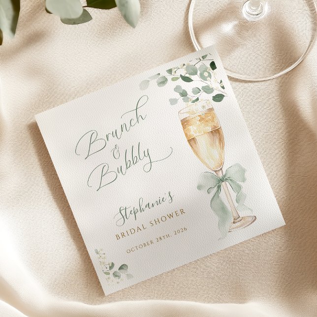 Guardanapo De Papel Eucalyptus Champagne Bridal Shower (Criador carregado)