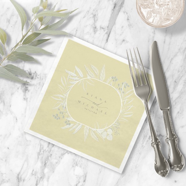 Guardanapo De Papel Eucalyptus Color Tones Wreath Yellow ID901 (Criador carregado)