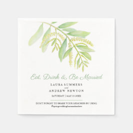 Guardanapo De Papel Eucalyptus deixa água verde para o casamento