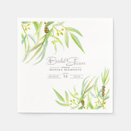 Guardanapo De Papel Eucalyptus deixa chá de panela verde-aquarela