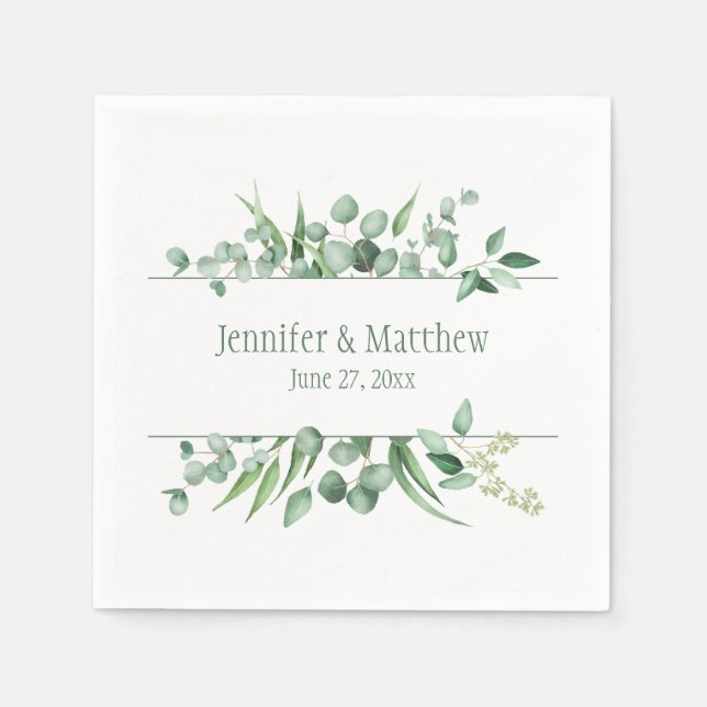 Guardanapo De Papel Eucalyptus Envelope Recepção Napkins (Frente)