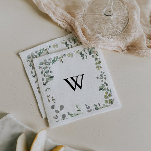 Guardanapo De Papel Eucalyptus Foliage Delight Monograma Casamento Nap