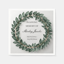 Guardanapo De Papel Eucalyptus Funeral Wreath Elegante Memorial