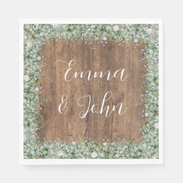 Guardanapo De Papel Eucalyptus Greenery Wedding Napkin | Rustic