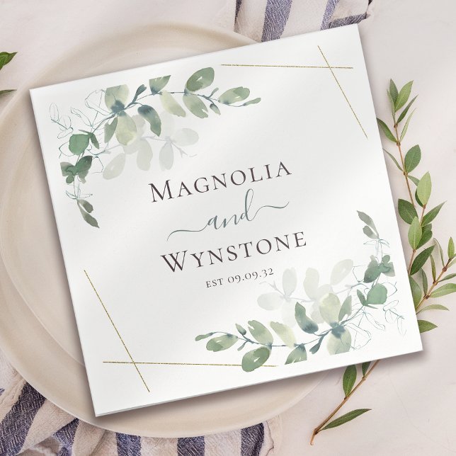 Guardanapo De Papel Eucalyptus Greenery Wedding Napkins (Criador carregado)